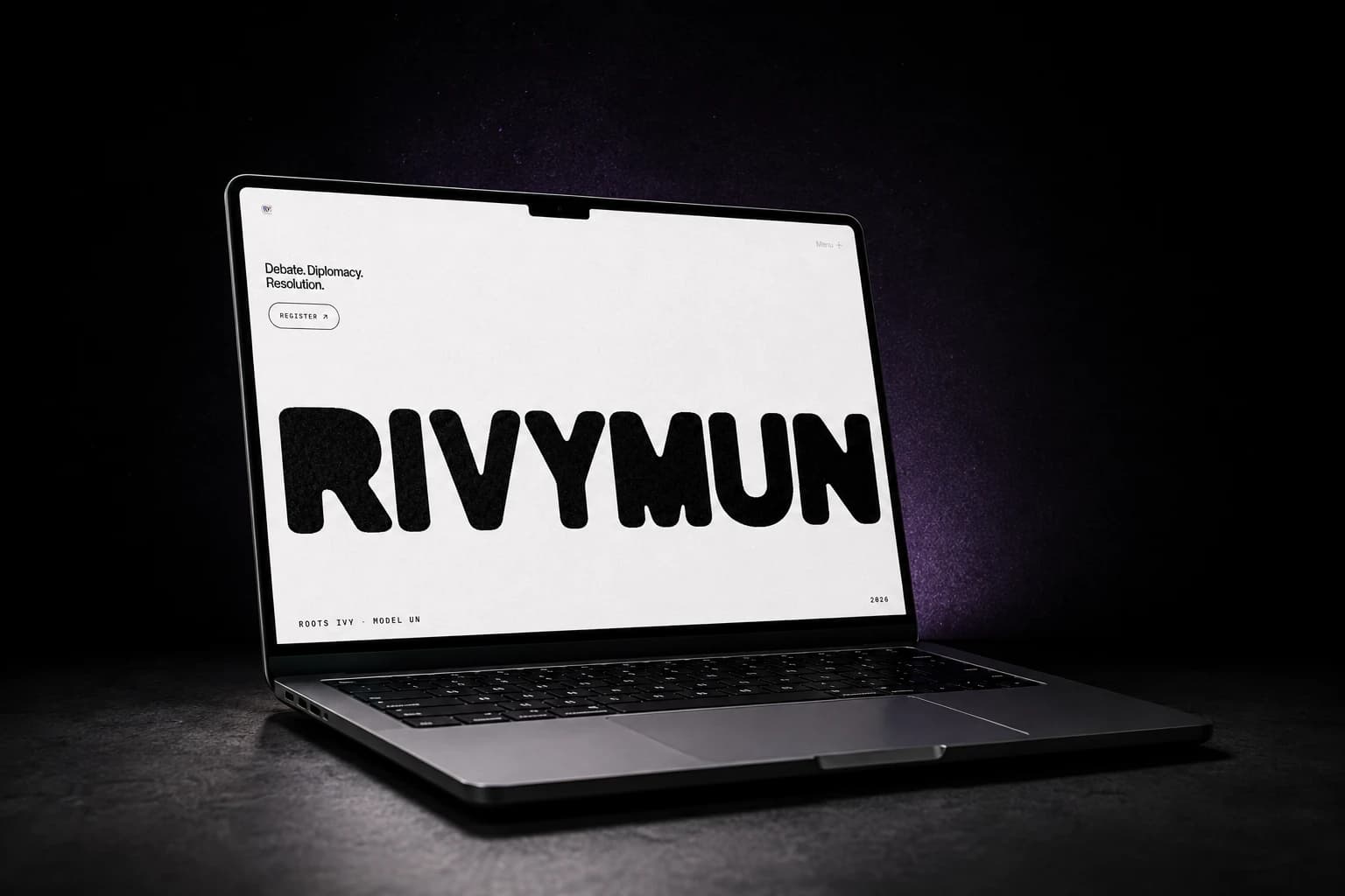 RIVYMUN website displayed on a laptop